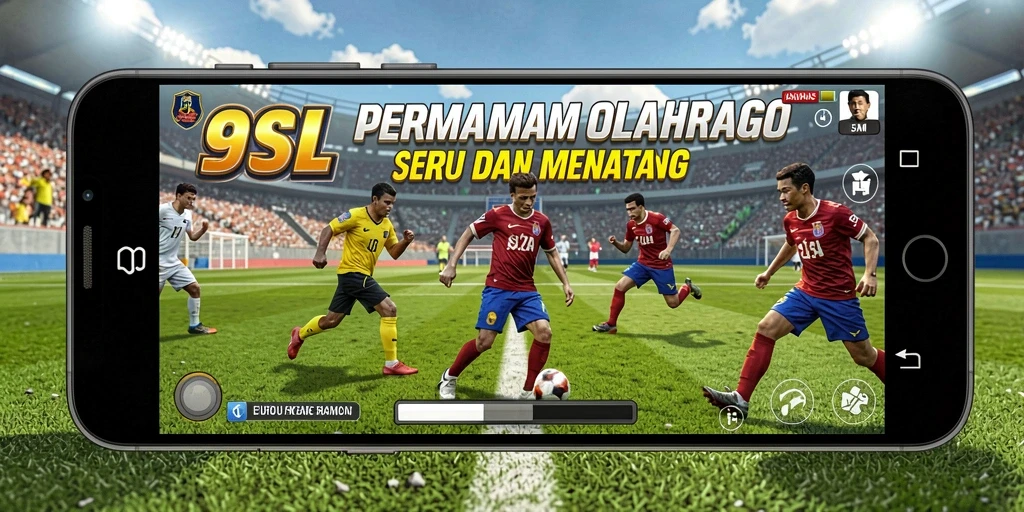 Screenshot gameplay 9SL menunjukkan aksi seru dalam pertandingan olahraga.