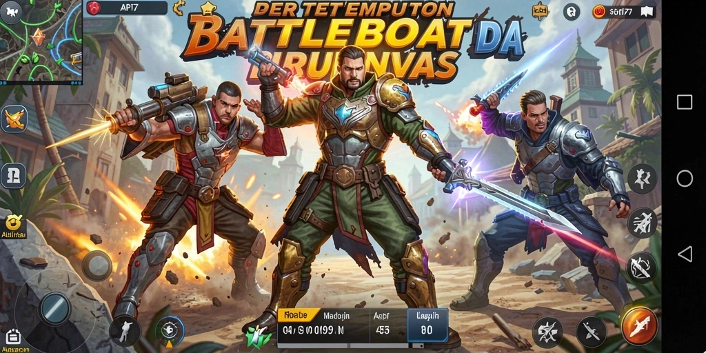Screenshot utama gameplay Battle Royale API77 yang seru.