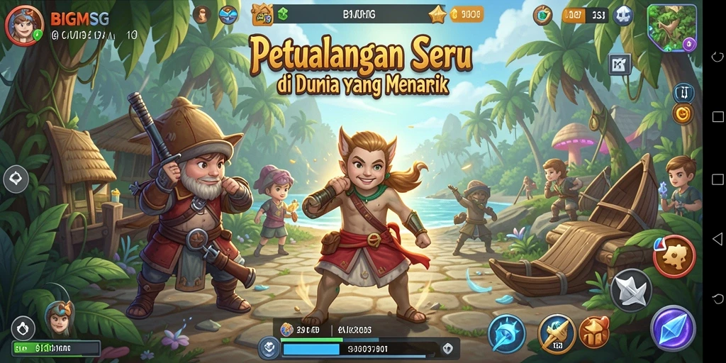 Screenshot menunjukkan aksi mendebarkan dalam perjalanan petualangan BIGMSG.