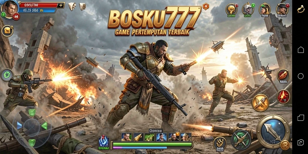 Screenshot gameplay BOSKU777 yang menunjukkan pertempuran seru dan strategi mendalam.