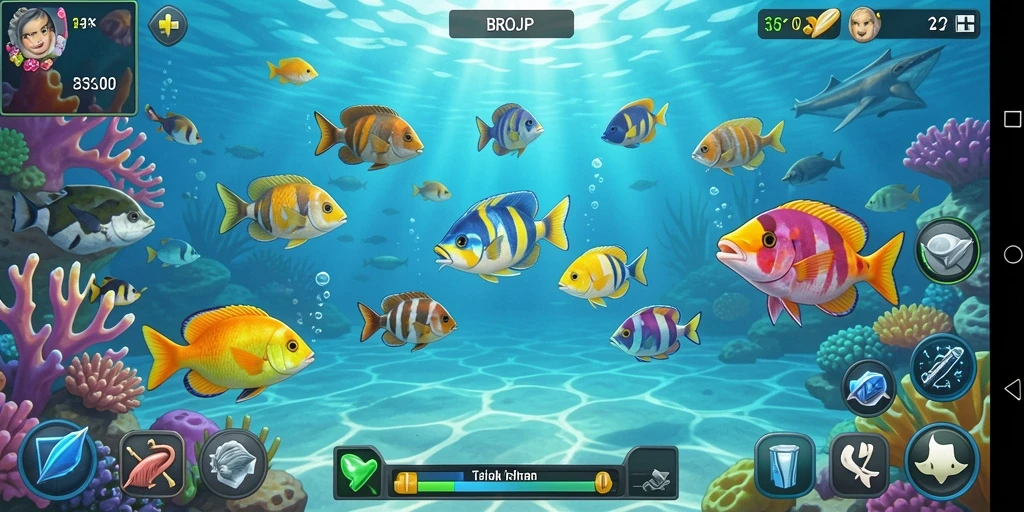 Tampilan animasi menarik saat menangkap ikan di BROJP.