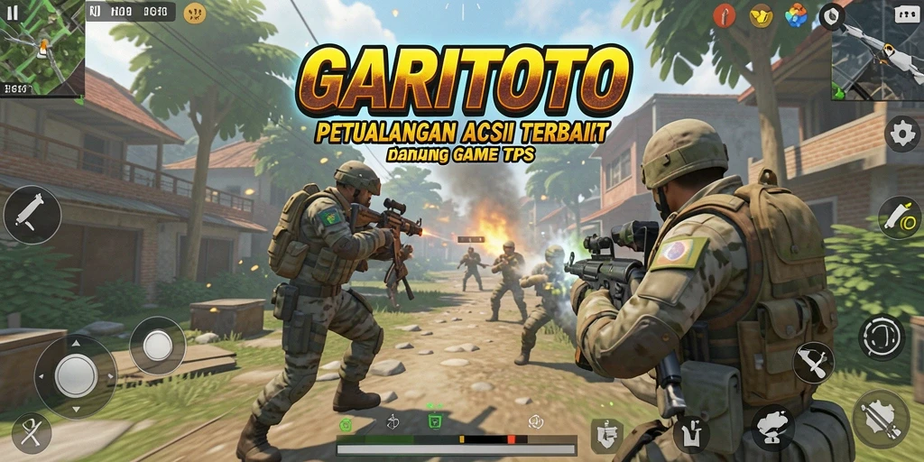 Screenshot gameplay GARITOTO menampilkan aksi tembak-menembak seru.