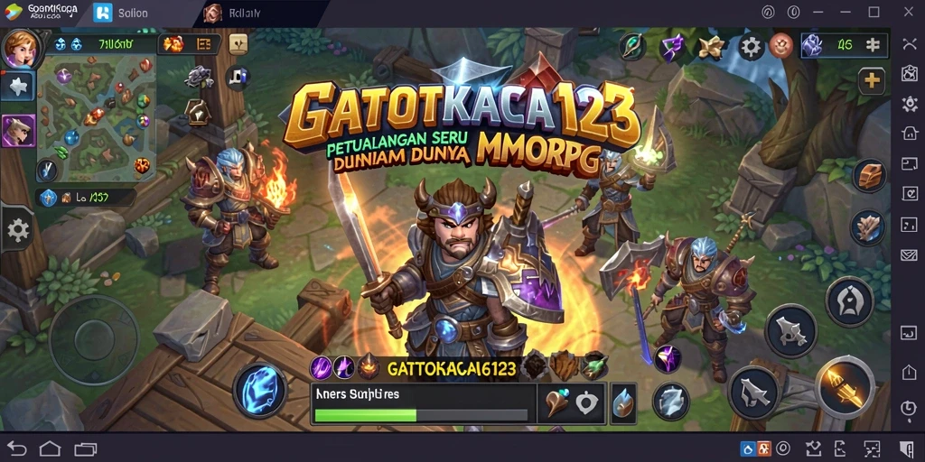 Screenshot GATOTKACA123 menunjukkan pertempuran seru dalam MMORPG.