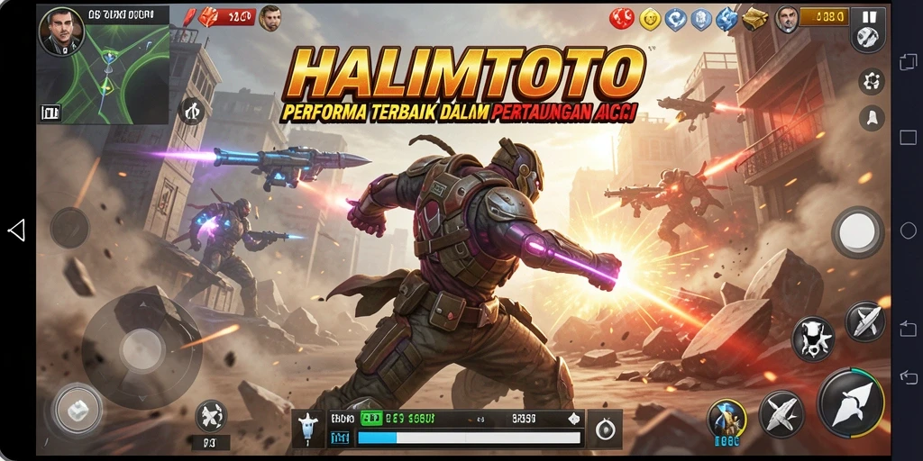 Tampilan gameplay seru dari HALIMTOTO dengan pertarungan intens.