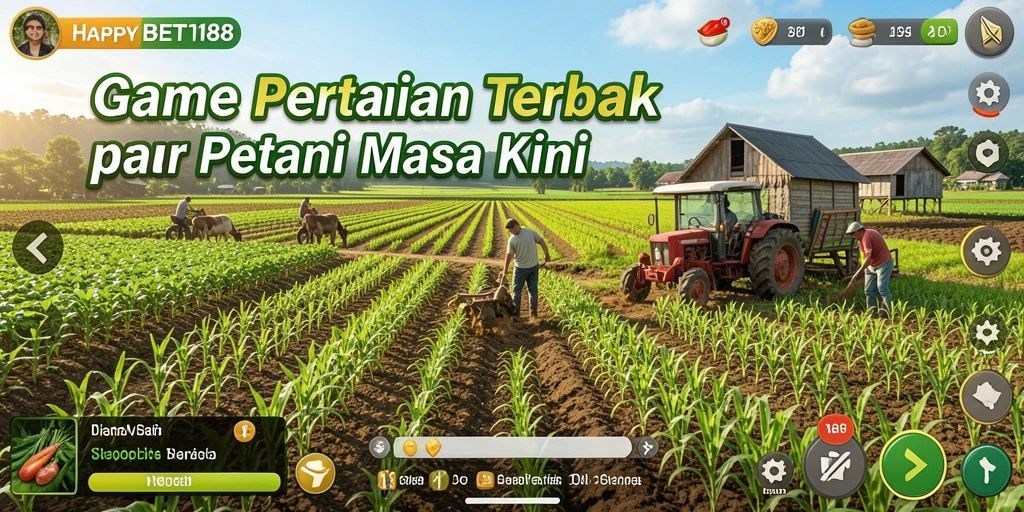 Tangkapan layar <strong>HAPPYBET188</strong> menunjukkan gameplay seru saat merawat ladang.