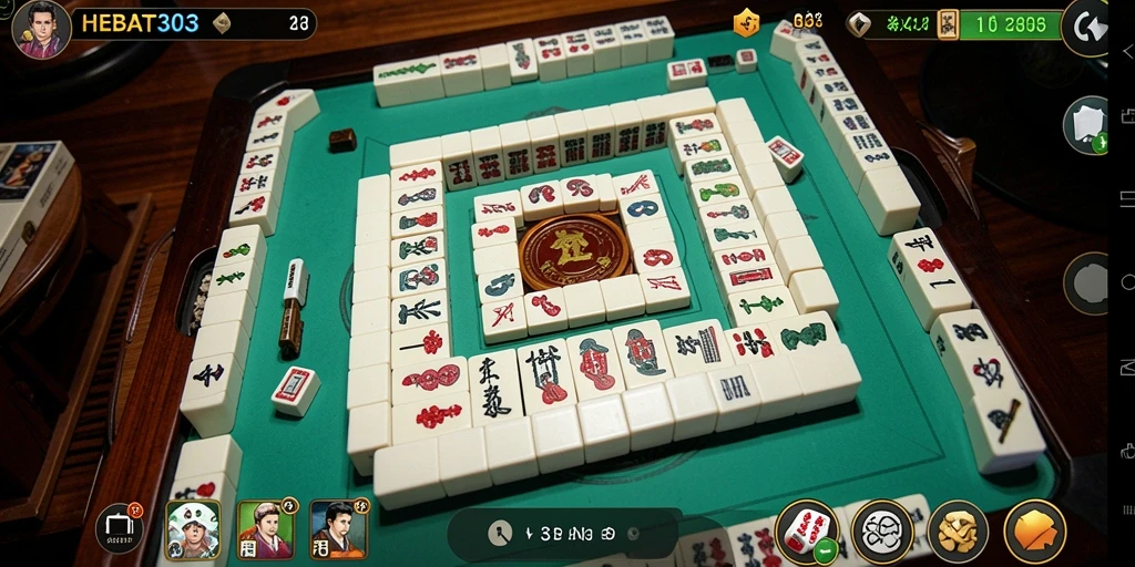 Tampilan gameplay Mahjong yang seru dalam HEBAT303.