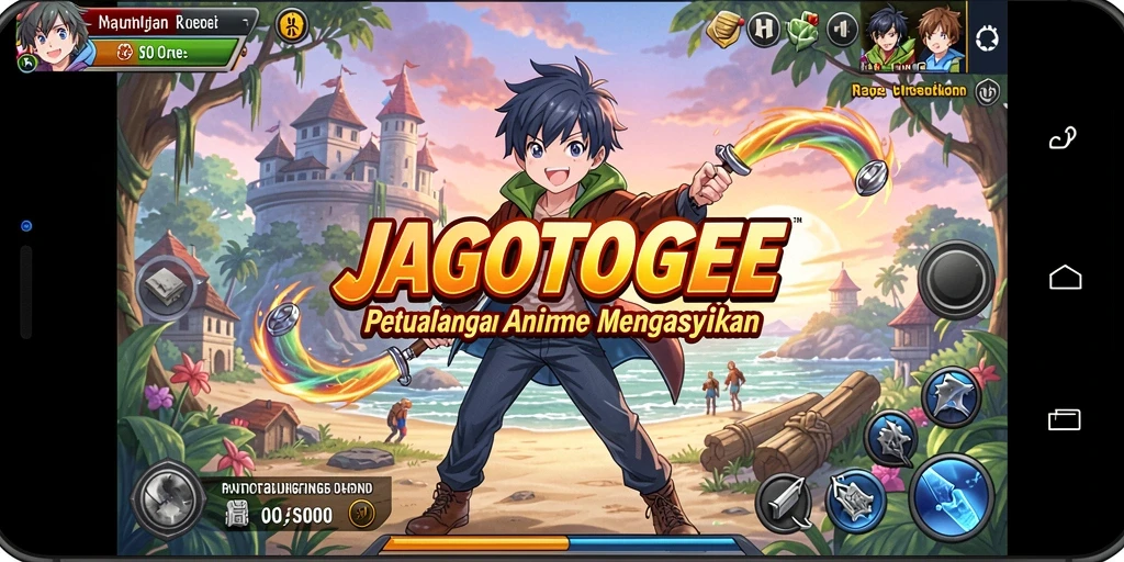 Tampilan gameplay menakjubkan di JAGOTOGEL dengan karakter anime.