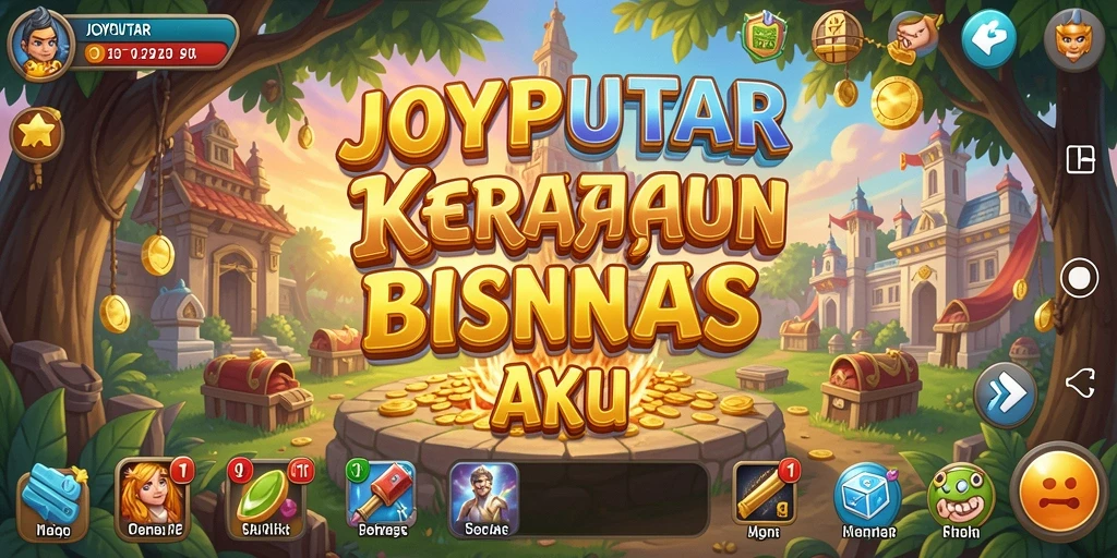Tampilan gameplay menarik dari JOYPUTAR dengan berbagai elemen Tycoon.