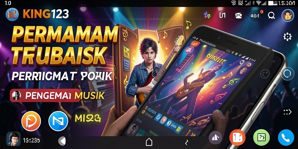 Tampilan gameplay KING123 dengan suasana musik yang menarik.