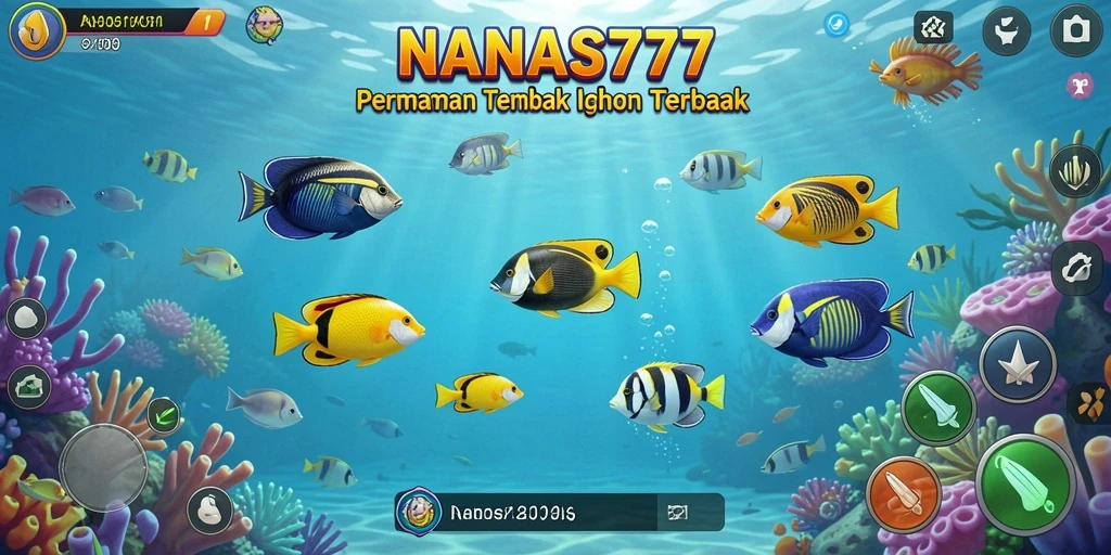Tampilan gameplay NANAS777 yang seru dan menantang dalam menembak ikan.
