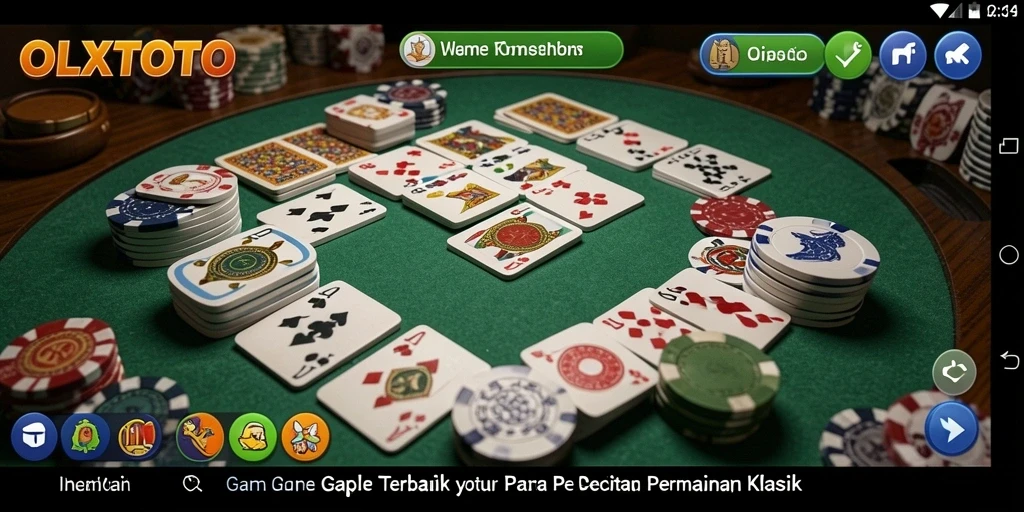 Screenshot gameplay OLXTOTO menunjukkan momen seru bermain Gaple.