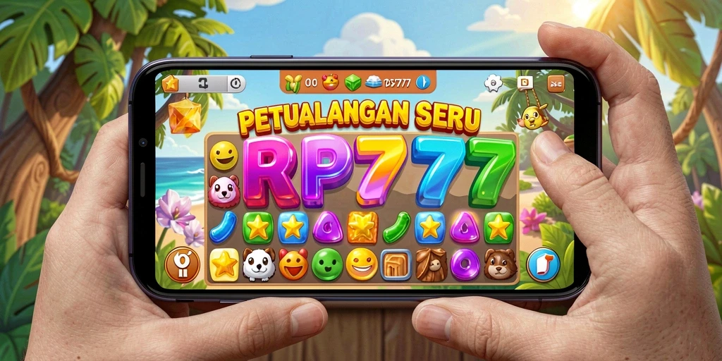 Screenshot gameplay RP777 menampilkan aksi seru mencocokkan item.