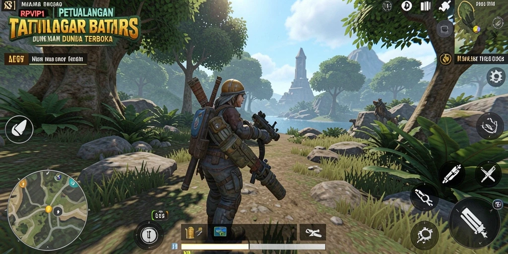 Tampilan menakjubkan dari gameplay RPVIP1 dalam dunia terbuka yang luas.