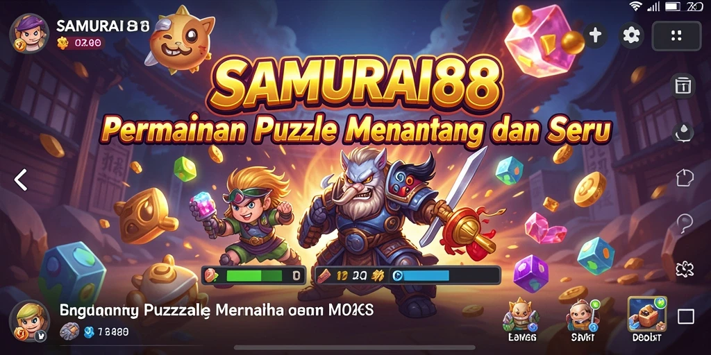 Screenshot SAMURAI88 menunjukkan gameplay puzzle yang dinamis dan menarik.