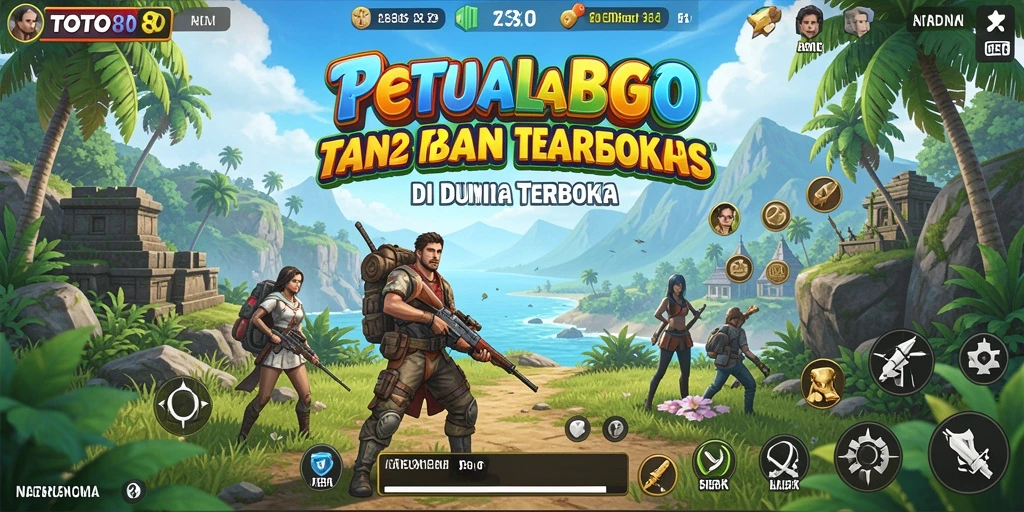 Tangkapan layar gameplay TOTO80 menampilkan petualangan di dunia terbuka yang luas.